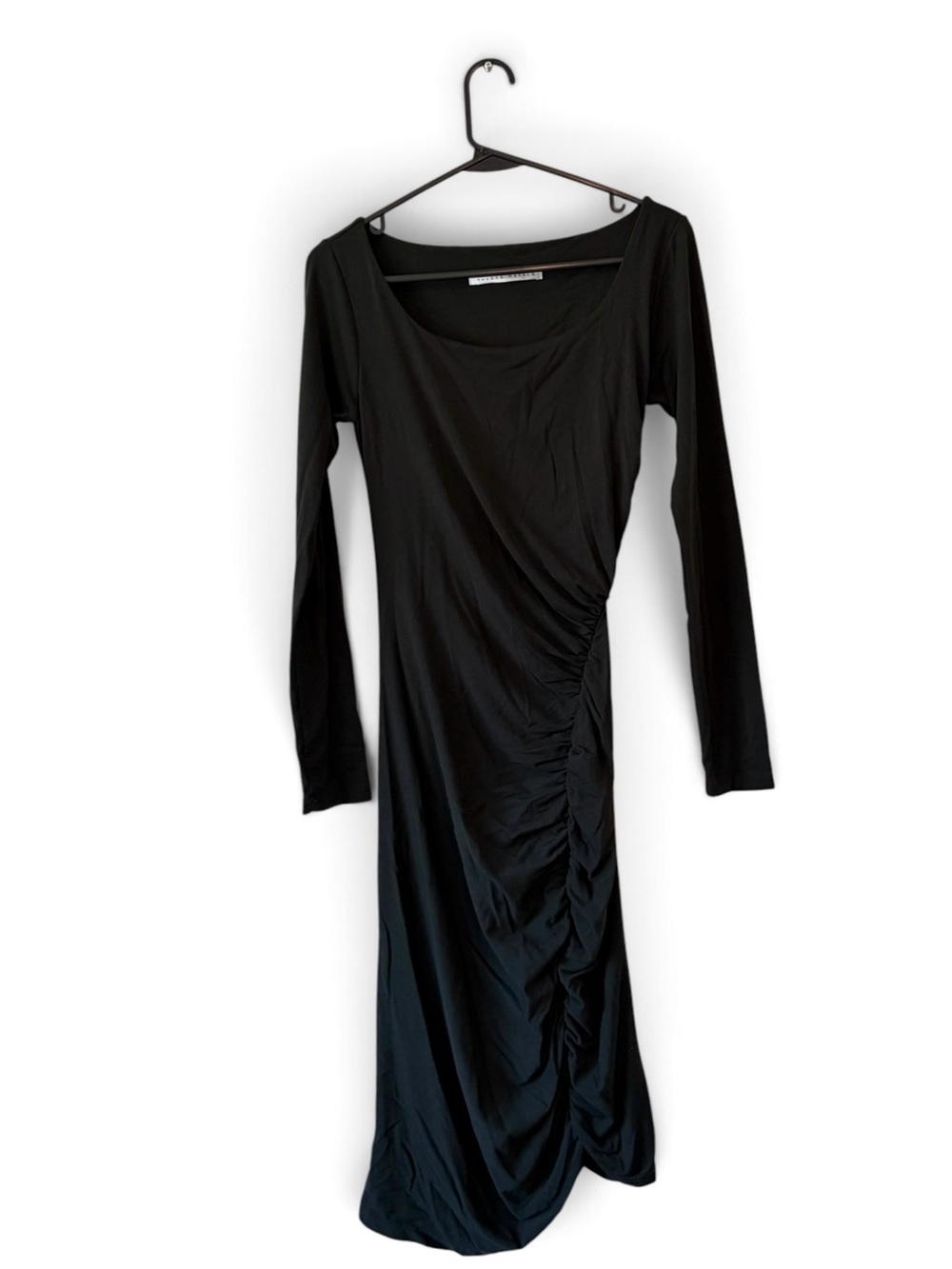 Susana Monaco Black Long Sleeve Ruched Midi Dress - Picture 2 of 7